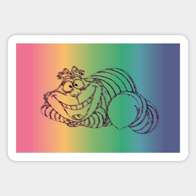 Trippy Cheshire  Cat Sticker by Window House